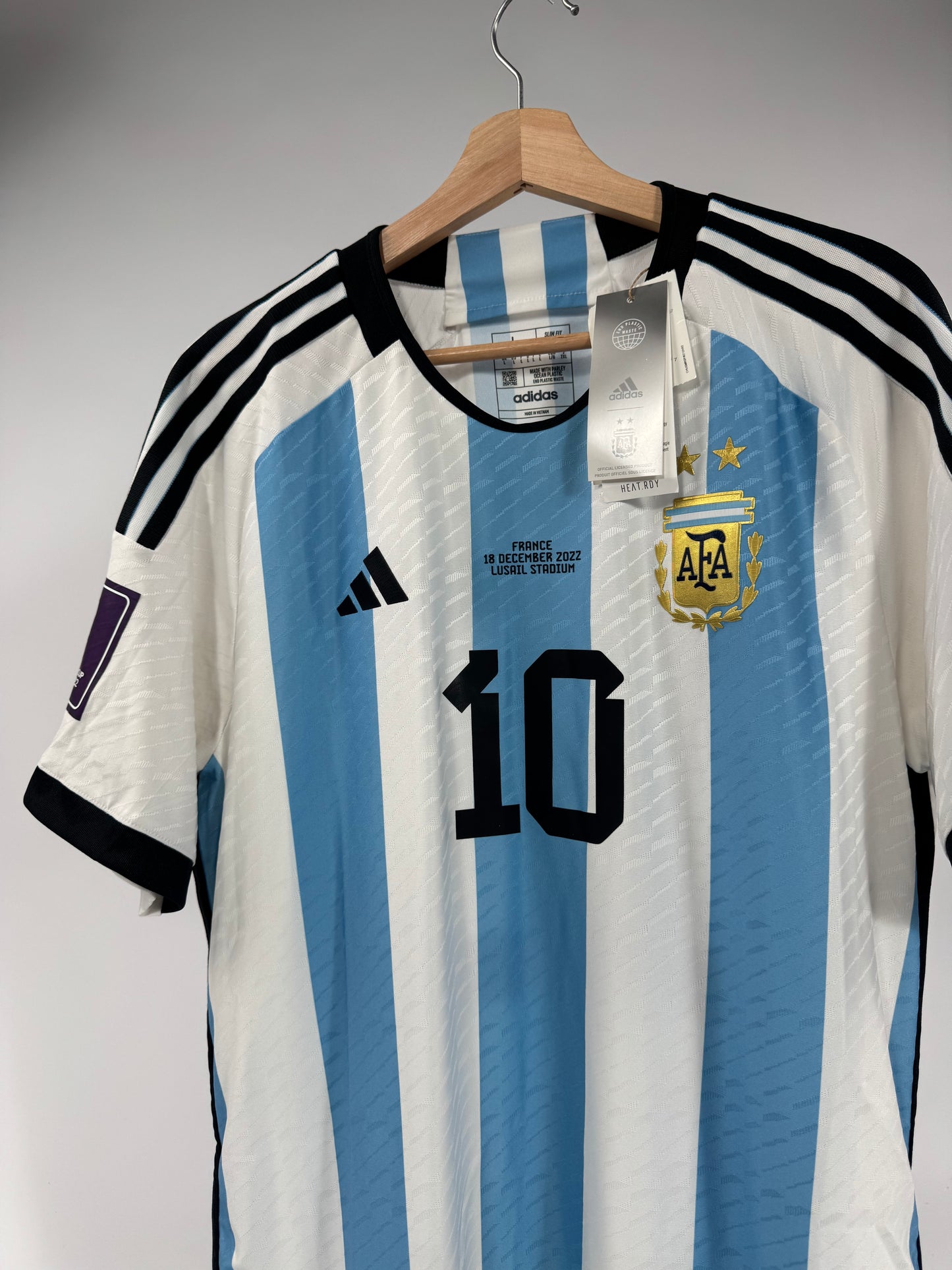 2022 ADIDAS ARGENTINA AUTHENTIC PLAYER VERSION HOME JERSEY MESSI 10 NEW WITH TAGS (L)