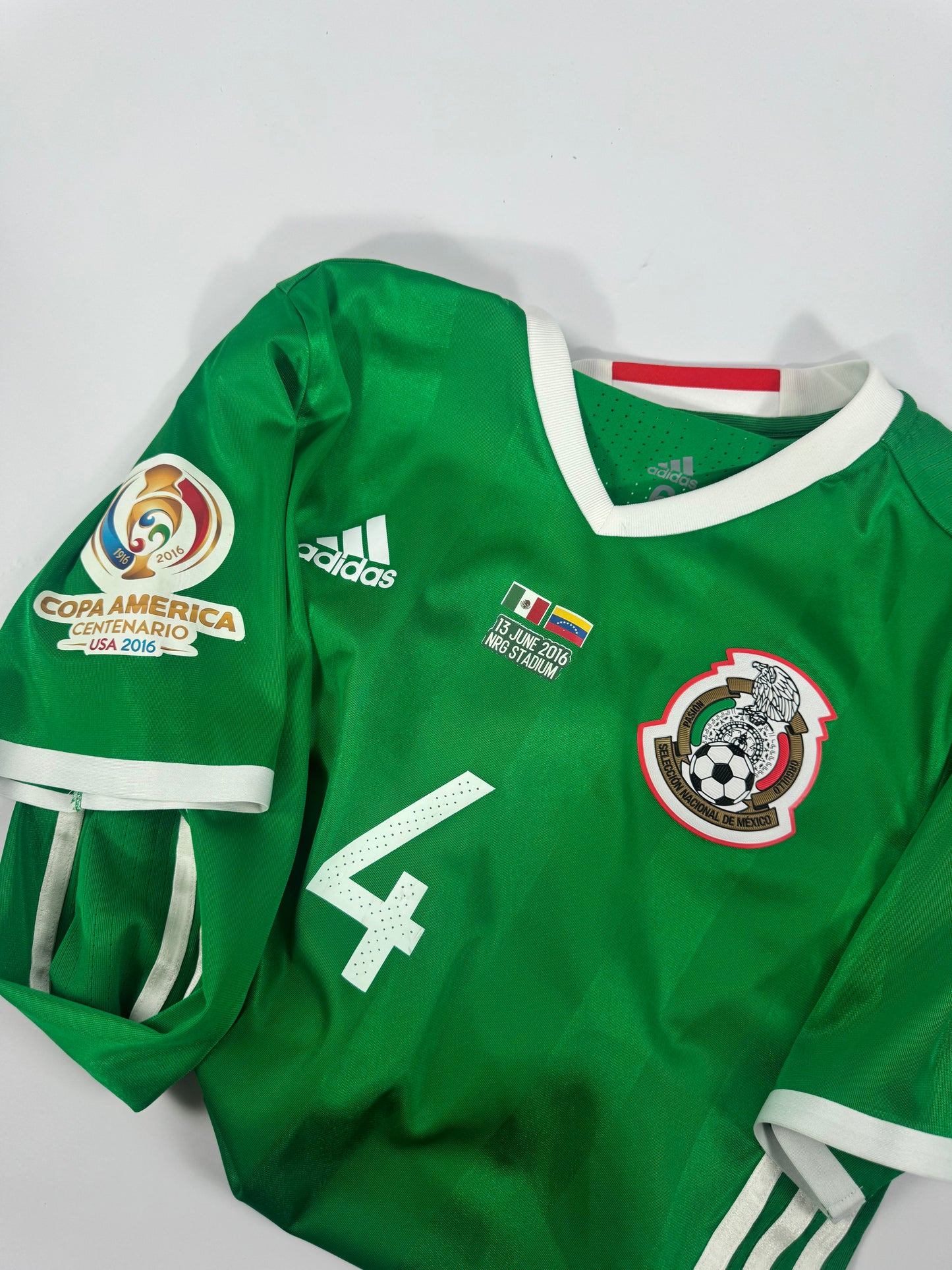 2016 ADIDAS MEXICO HOME JERSEY RAF MARQUEZ 4 PLAYER ISSUE UTILERIA (SIZE 6)
