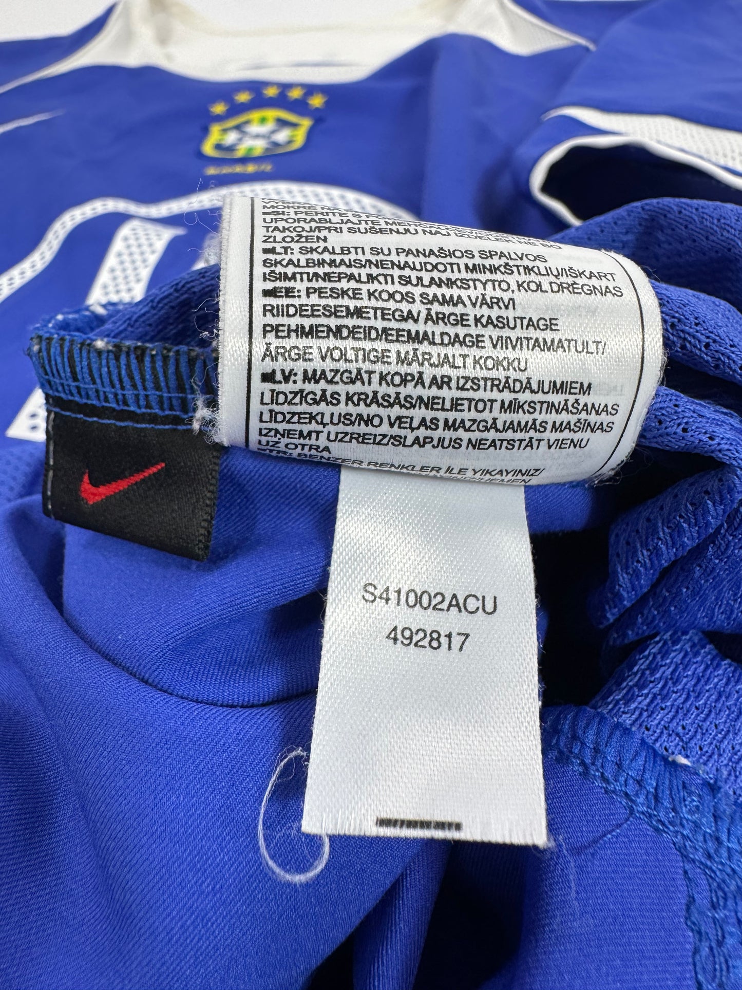 2004/05 NIKE T90 BRAZIL AWAY JERSEY RONALDINHO 10 (M)