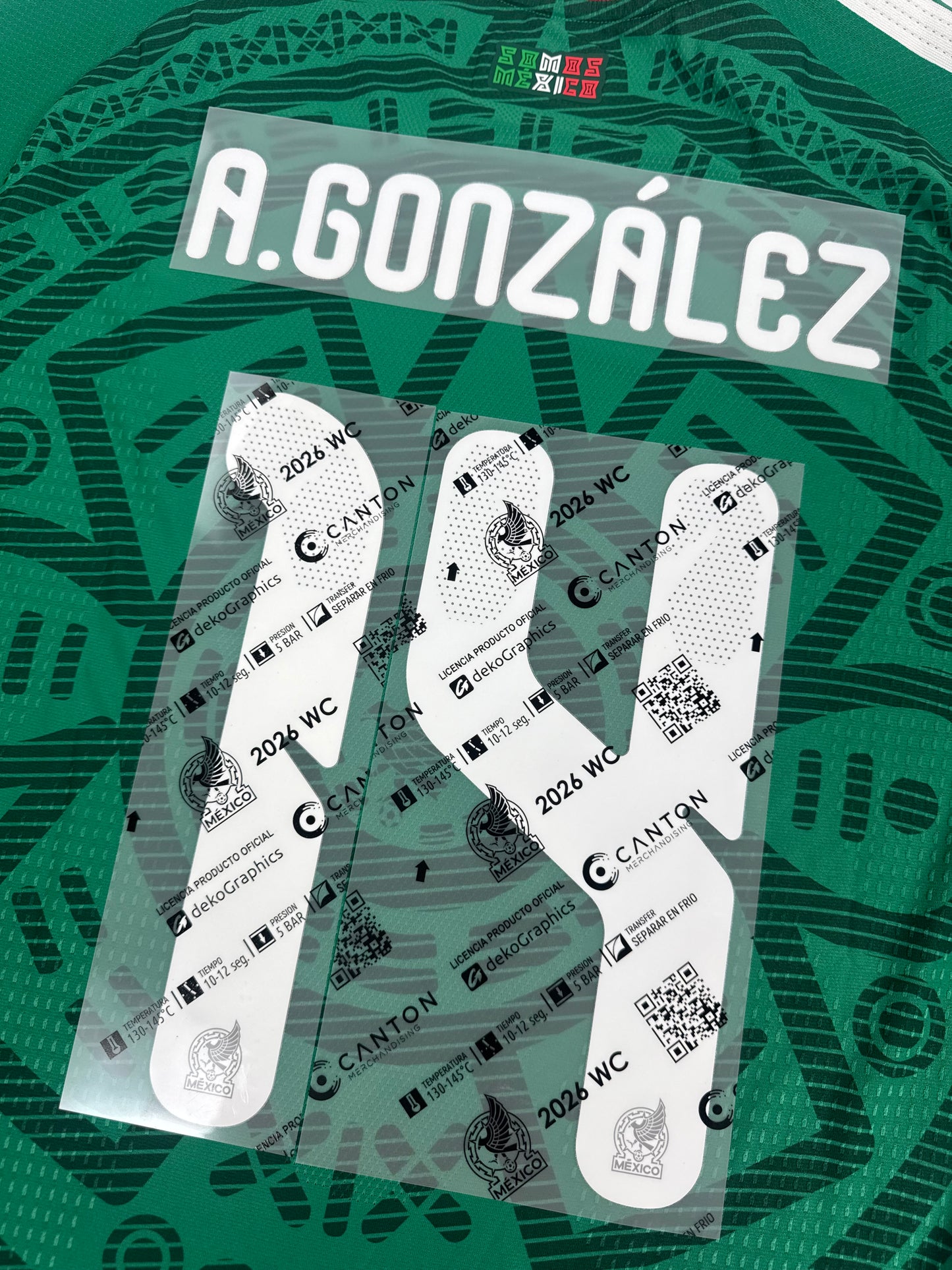 2026 MEXICO OFFICIAL NAME/NUMBER SET ARMANDO GONZALEZ 14