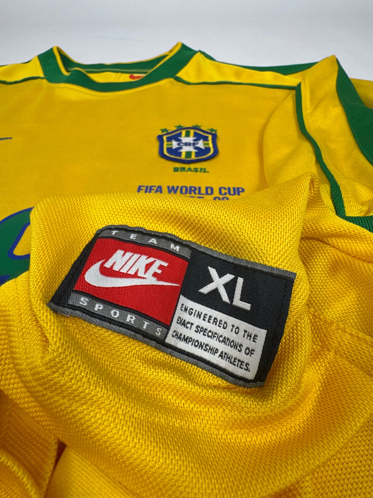 1998 NIKE BRAZIL HOME JERSEY R9-(XL)