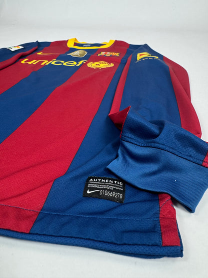 2010/11 NIKE FC BARCELONA HOME JERSEY LONG SLEEVE DAVID VILLA 7-(M)