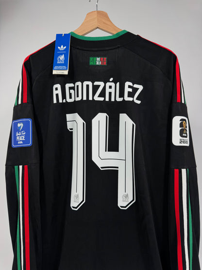 2026 ADIDAS MEXICO 3RD JERSEY LONG SLEEVE PLAYER VERSION ARMANDO GONZALEZ 14 NEW WITH TAGS (XL)