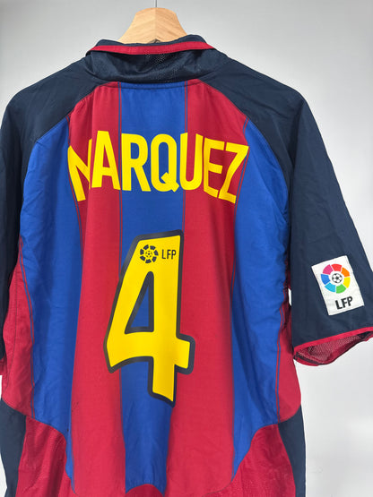 2003 NIKE FC BARCELONA HOME JERSEY MARQUEZ 4 (XL)
