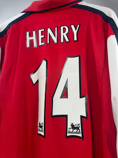 2000 NIKE ARSENAL HOME JERSEY LONG SLEEVE HENRY 14 (XL)
