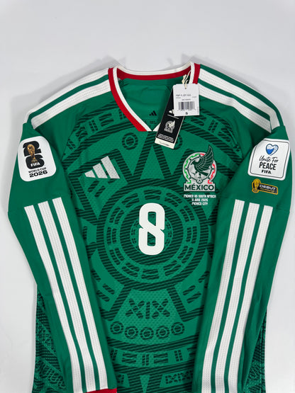 2026 ADIDAS MEXICO HOME JERSEY AUTHENTIC LONG SLEEVE PLAYER VERSION NEW WITH TAGS FIDALGO 8 (S)