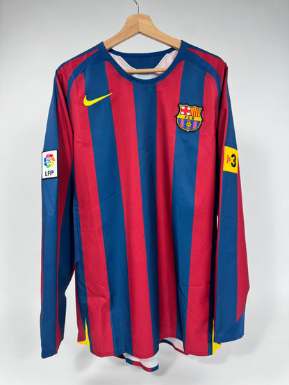 2025 RE ISSUE FC Barcelona Home 2005 T90 Long sleeve Jersey-RAFAEL MARQUEZ 4 (L)
