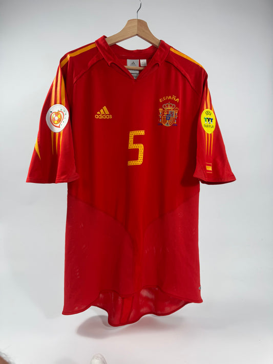2004 ADIDAS SPAIN HOME JERSEY PUYOL 5 (XL)