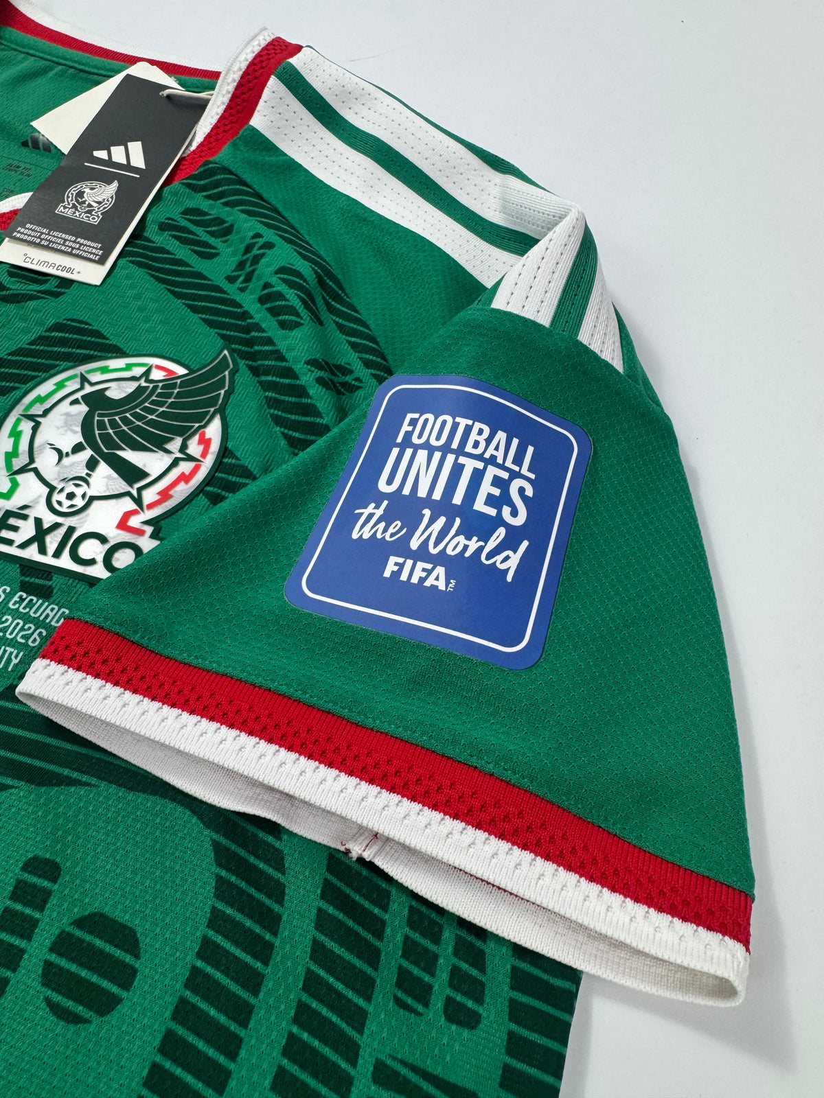 2026 ADIDAS MEXICO HOME JERSEY JULIÁN QUIÑONES 16 AUTHENTIC PLAYER VERSION (L)