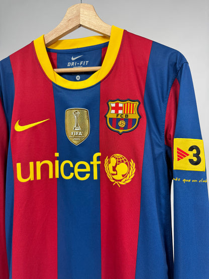 2010/11 NIKE FC BARCELONA HOME JERSEY LONG SLEEVE DAVID VILLA 7-(M)