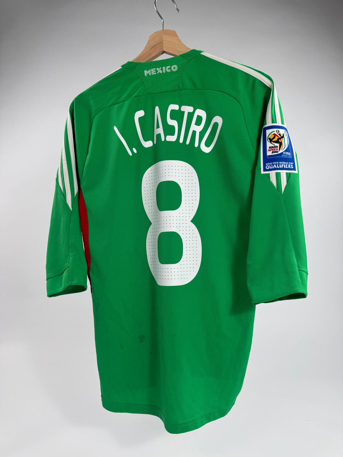 2009 ADIDAS MEXICO HOME JERSEY ISRAEL CASTRO 8 (S)