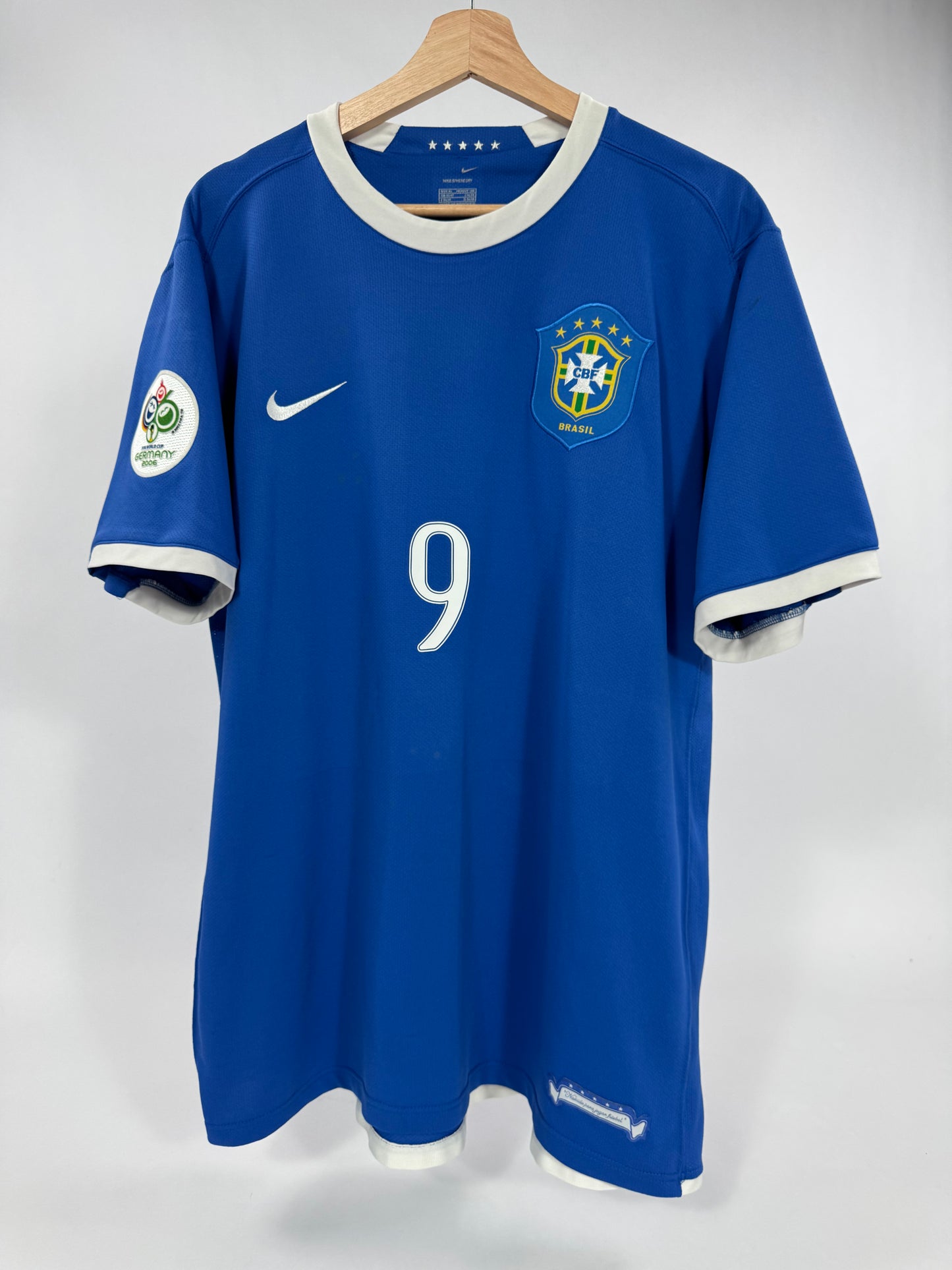 2006 NIKE BRAZIL AWAY JERSEY RONALDO 9 (XL)