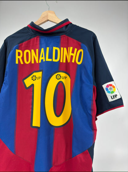 2003 NIKE FC BARCELONA HOME JERSEY RONALDINHO 10 (L)