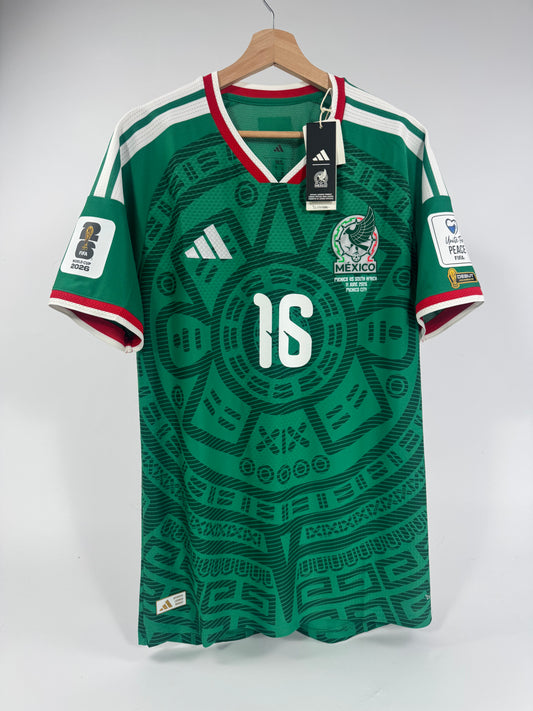 2026 ADIDAS MEXICO HOME JERSEY JULIÁN QUIÑONES 16 AUTHENTIC PLAYER VERSION (L)