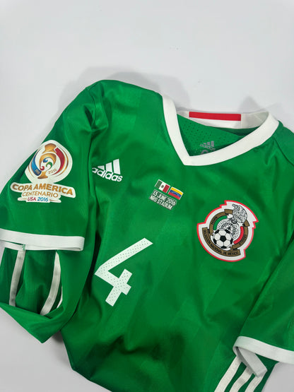 2016 ADIDAS MEXICO HOME JERSEY RAF MARQUEZ 4 PLAYER ISSUE UTILERIA (SIZE 6)
