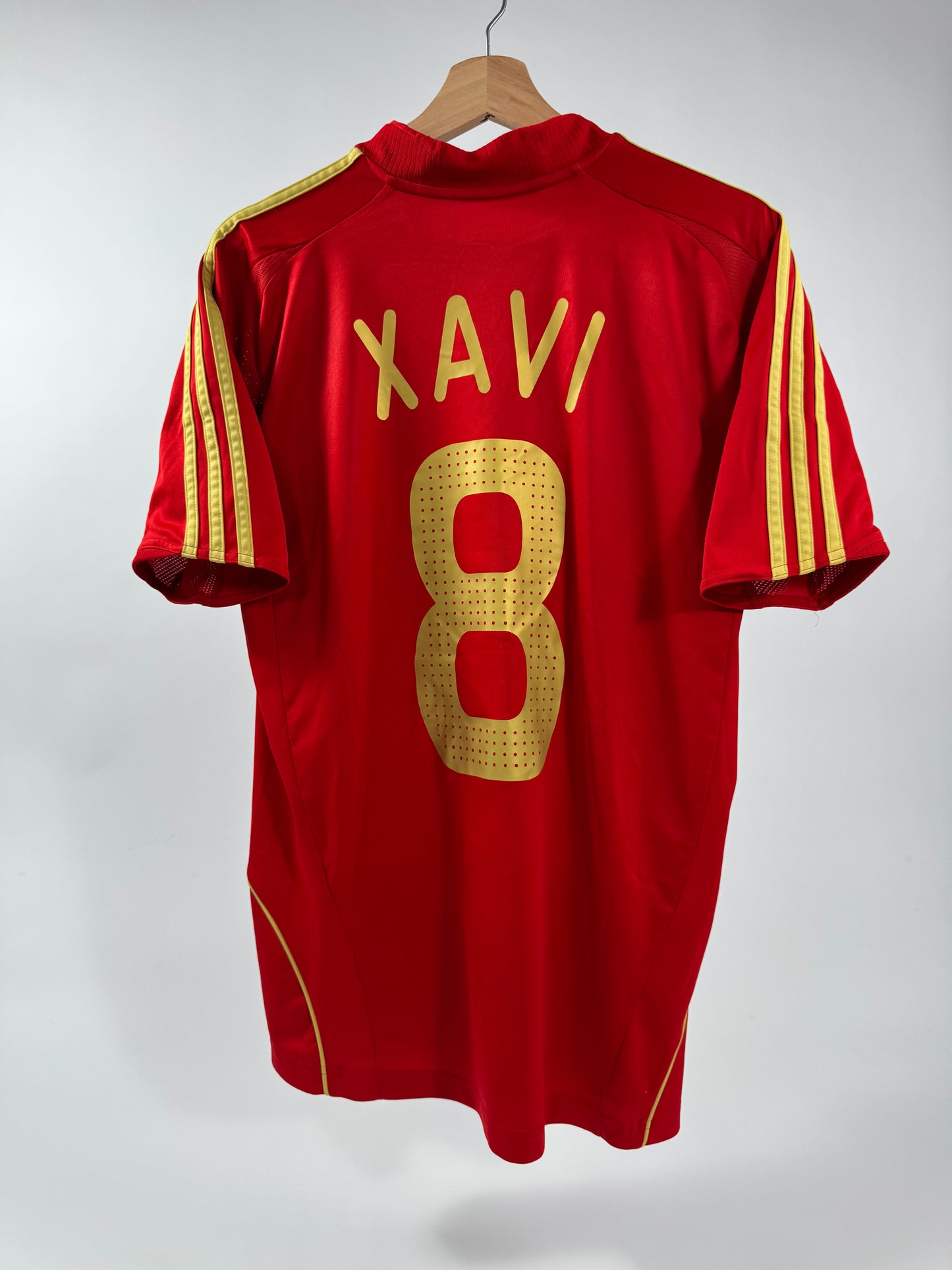 2008 ADIDAS SPAIN HOME JERSEY XAVI HERNANDEZ (M)