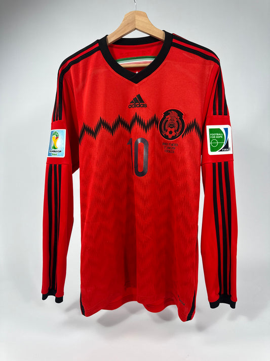 2014 ADIDAS MEXICO HOME JERSEY LONG SLEEVE DOS SANTOS 10 (M)