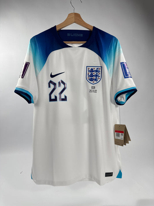2022 WORLD CUP NIKE ENGLAND HOME JERSEY BELLINGHAM 22 (L) NEW WITH TAGS