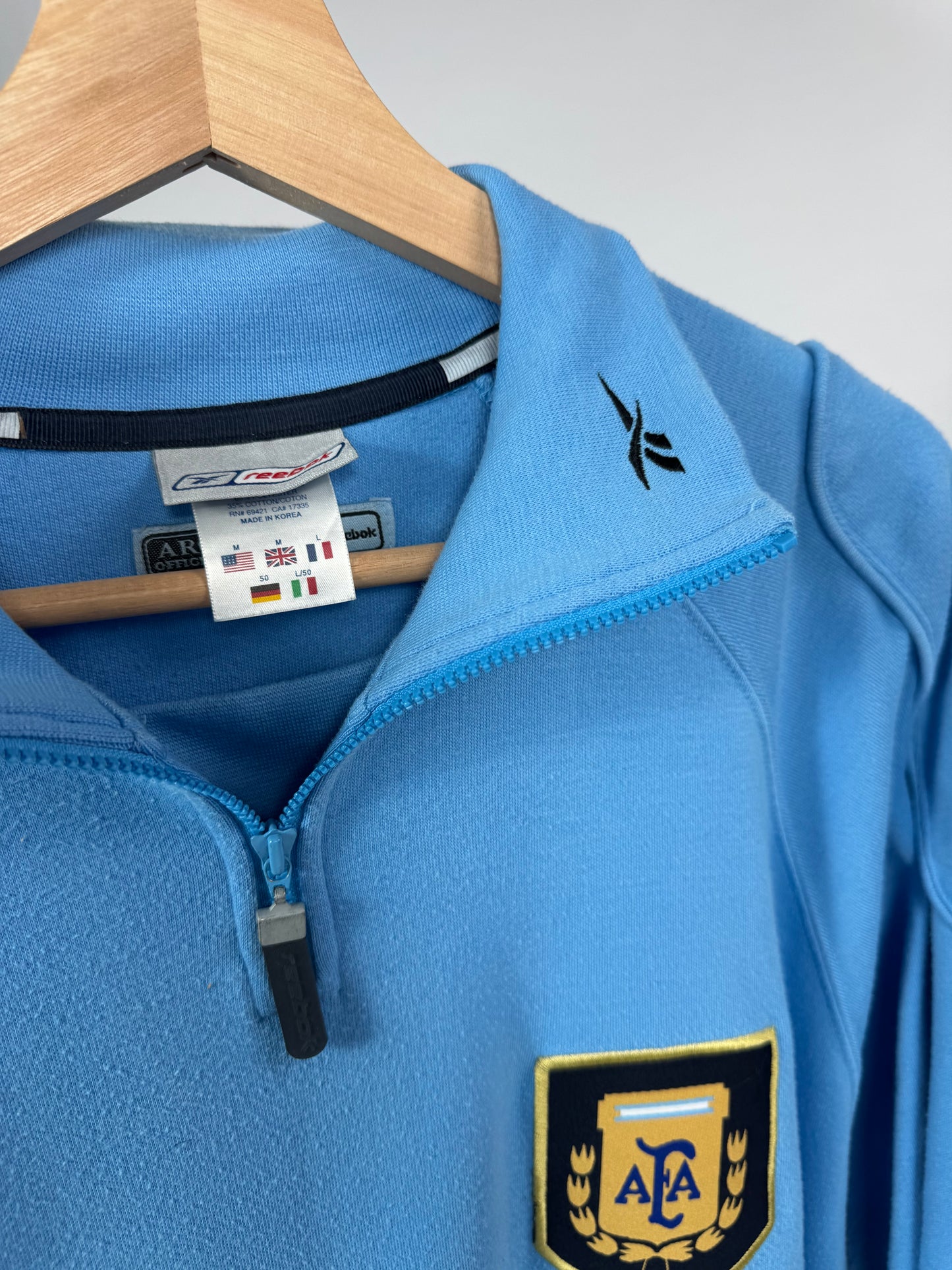 1999 REEBOK ARGENTINA TRAINING QUARTER ZIP-(M) oversized