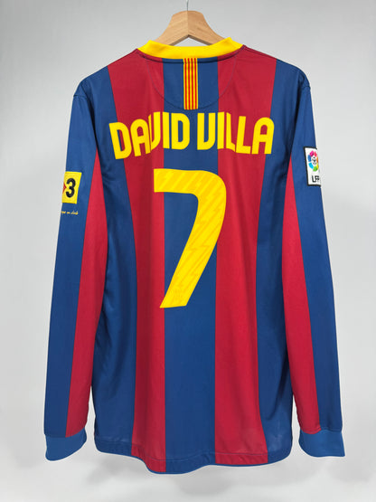 2010/11 NIKE FC BARCELONA HOME JERSEY LONG SLEEVE DAVID VILLA 7-(M)