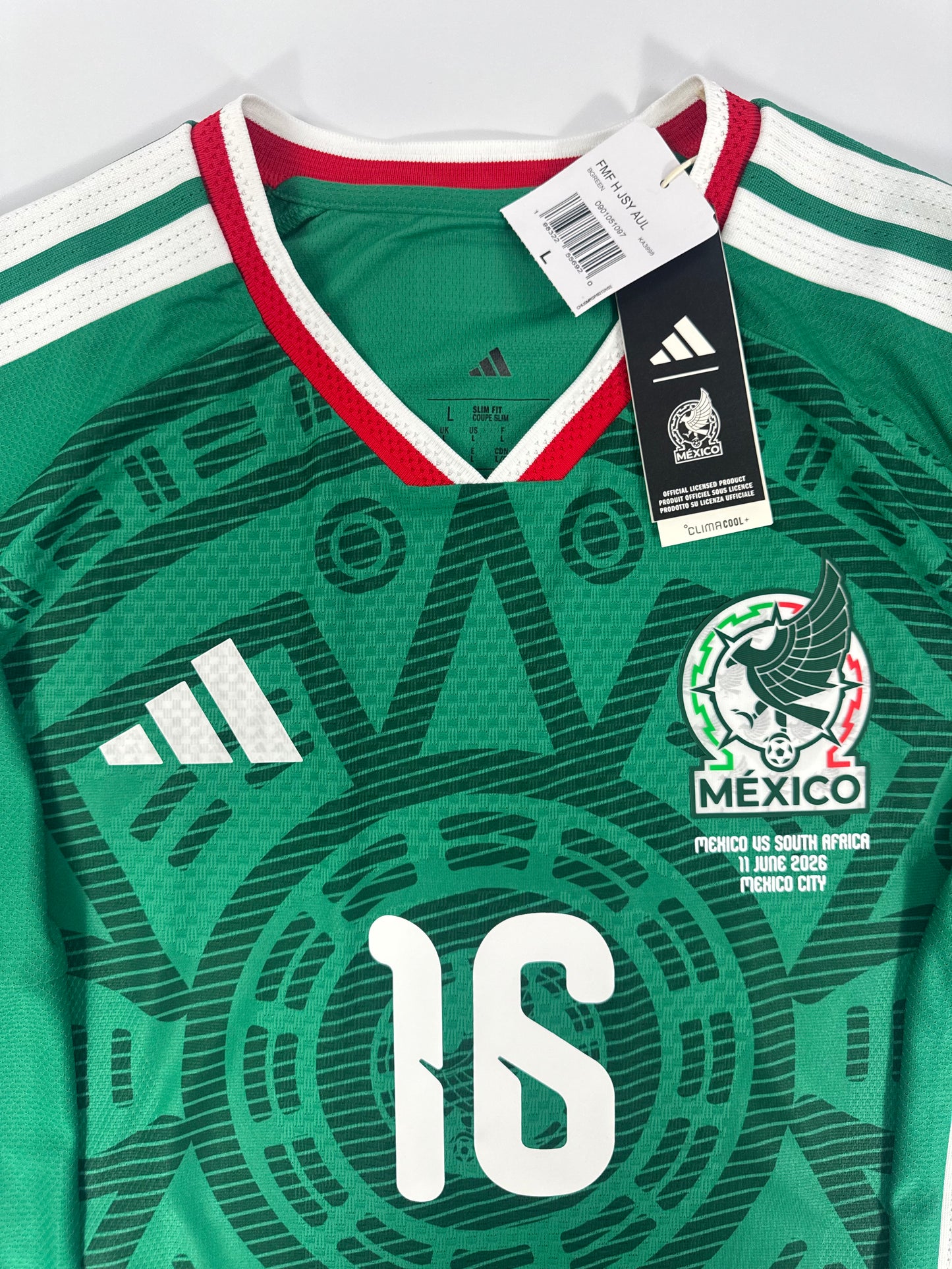 2026 ADIDAS MEXICO HOME JERSEY AUTHENTIC LONG SLEEVE PLAYER VERSION NEW WITH TAGS Julian Quiñones