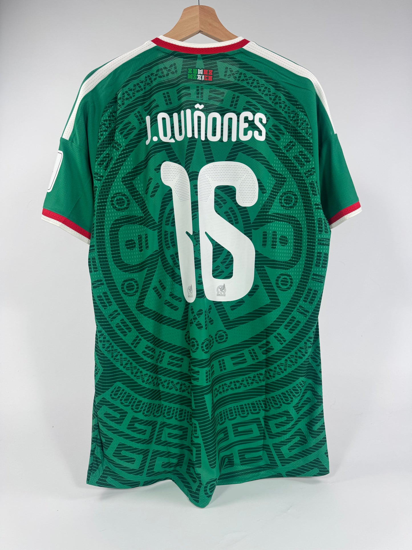 2026 ADIDAS MEXICO HOME JERSEY JULIÁN QUIÑONES 16 AUTHENTIC PLAYER VERSION (L)