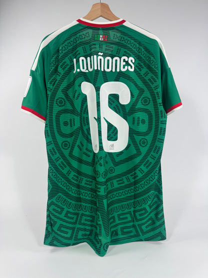 2026 ADIDAS MEXICO HOME JERSEY JULIÁN QUIÑONES 16 AUTHENTIC PLAYER VERSION (L)