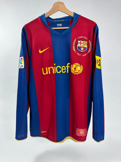 2007 NIKE FC BARCELONA HOME RONALDINHO 10 LONG SLEEVE (M)