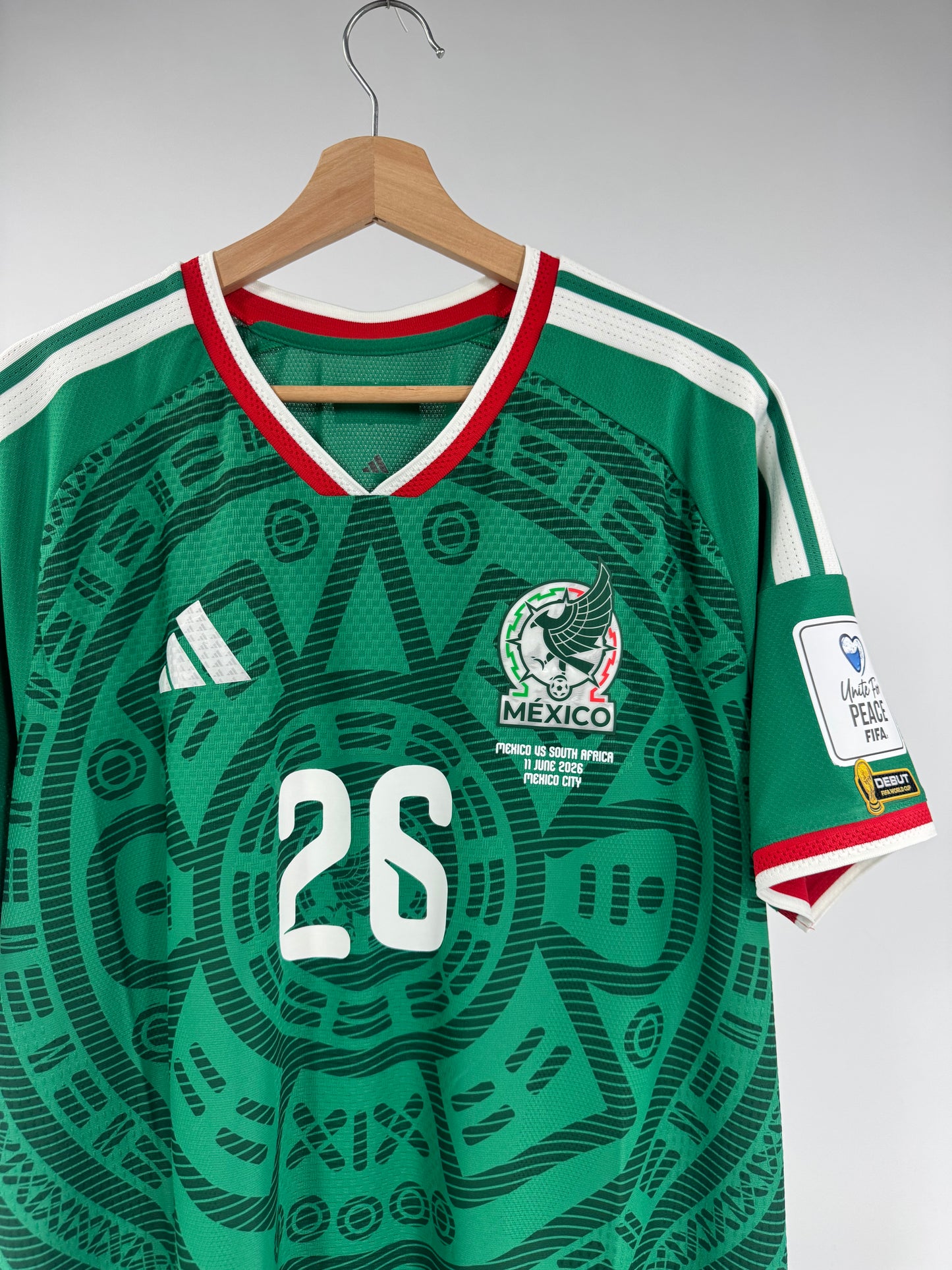 2026 ADIDAS MEXICO HOME JERSEY BRIAN GUTIERREZ 26 (XL) NEW WITH TAGS MEXICO VS SOUTH AFRICA DEBUT JERSEY