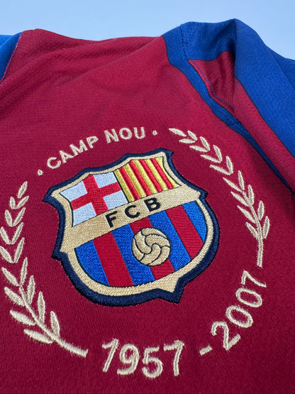 2007 NIKE FC BARCELONA HOME RONALDINHO 10 LONG SLEEVE (M)