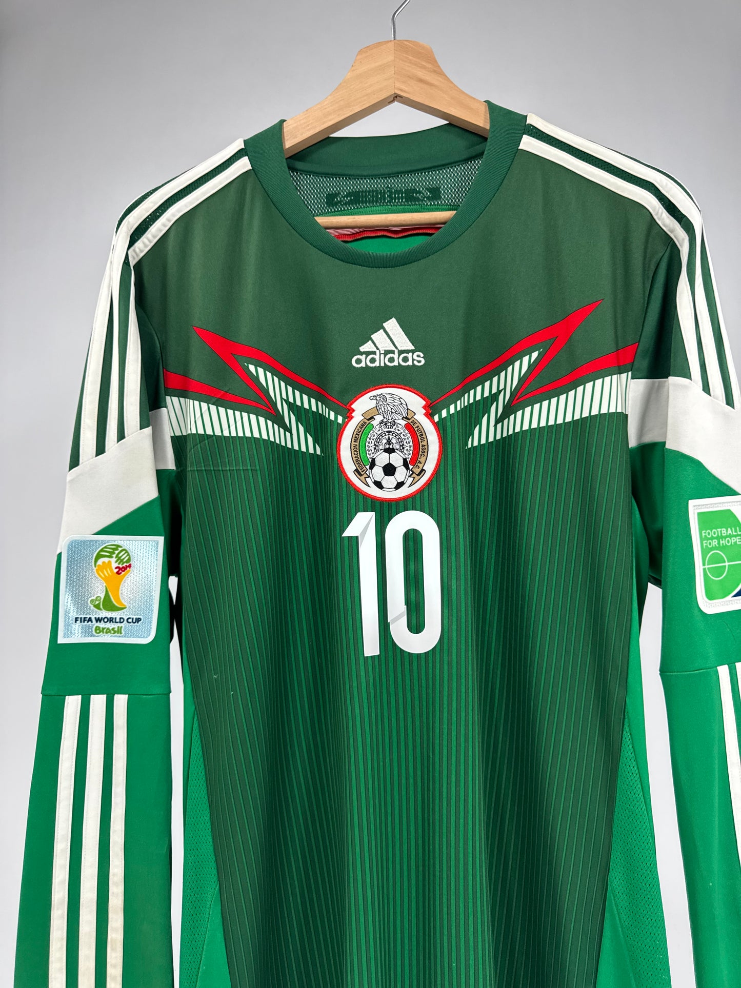 2014 ADIDAS MEXICO HOME JERSEY BGIOVANI DOS SANTOS 10 LONG SLEEVE (L)