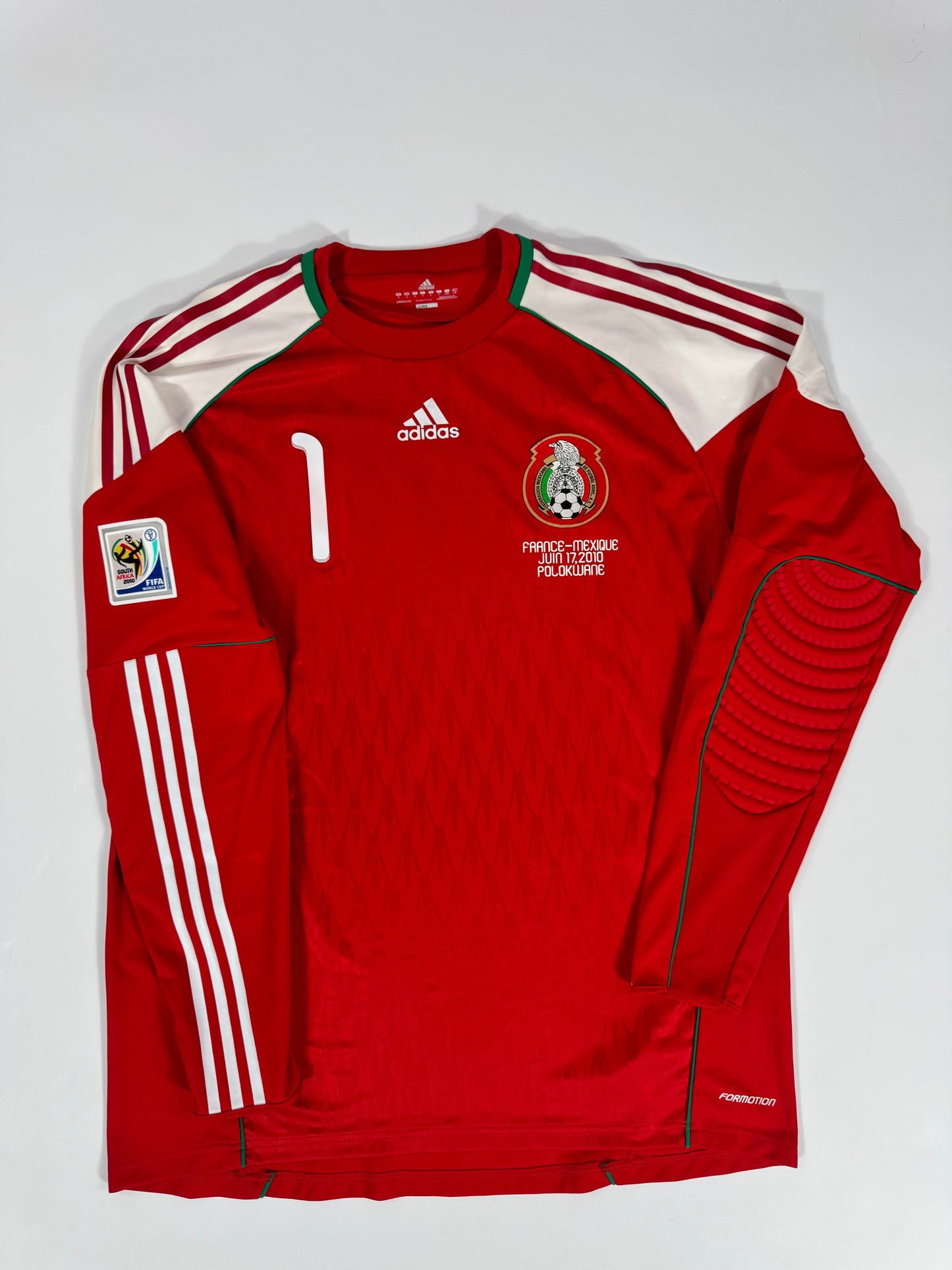 2010 ADIDAS FORMOTION MEXICO GK JERSEY CONEJO PEREZ 1 (L) PLAYER VERSION