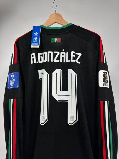 2026 ADIDAS MEXICO 3RD JERSEY LONG SLEEVE PLAYER VERSION ARMANDO GONZALEZ 14 NEW WITH TAGS (XL)