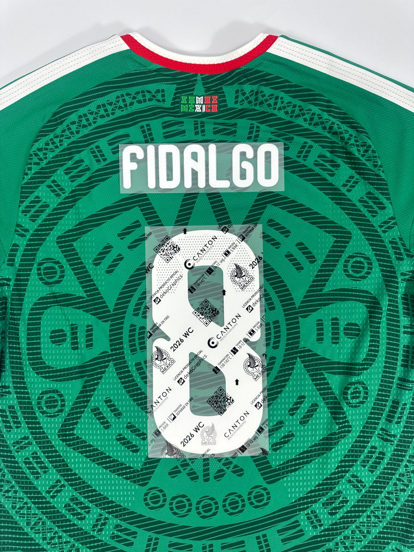 2026 MEXICO OFFICIAL NAME/NUMBER SET FIDALGO 8