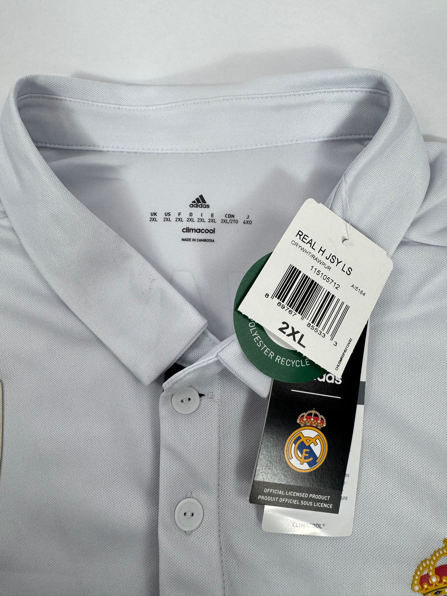 2017 ADIDAS REAL MADRID HOME JERSEY LONG SLEEVE RONALDO 7 NEW WITH TAGS (XXL)