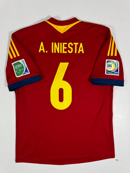 2013 ADIDAS SPAIN HOME JERSEY INIESTA 6-(L)