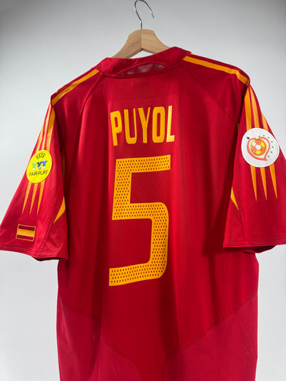 2004 ADIDAS SPAIN HOME JERSEY PUYOL 5 (XL)