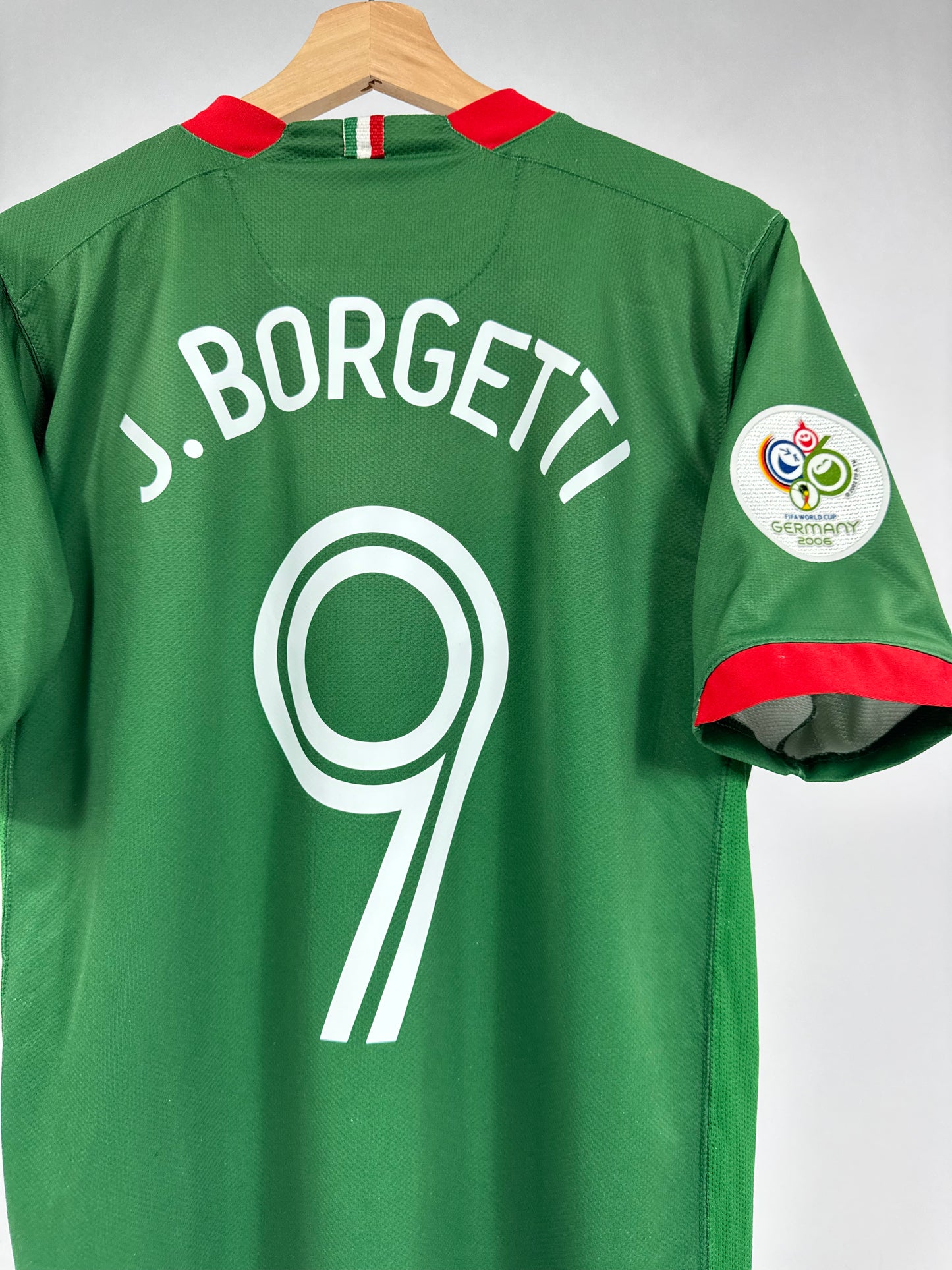 2006 NIKE MEXICO HOME JERSEY BORGETTI 9-(M)