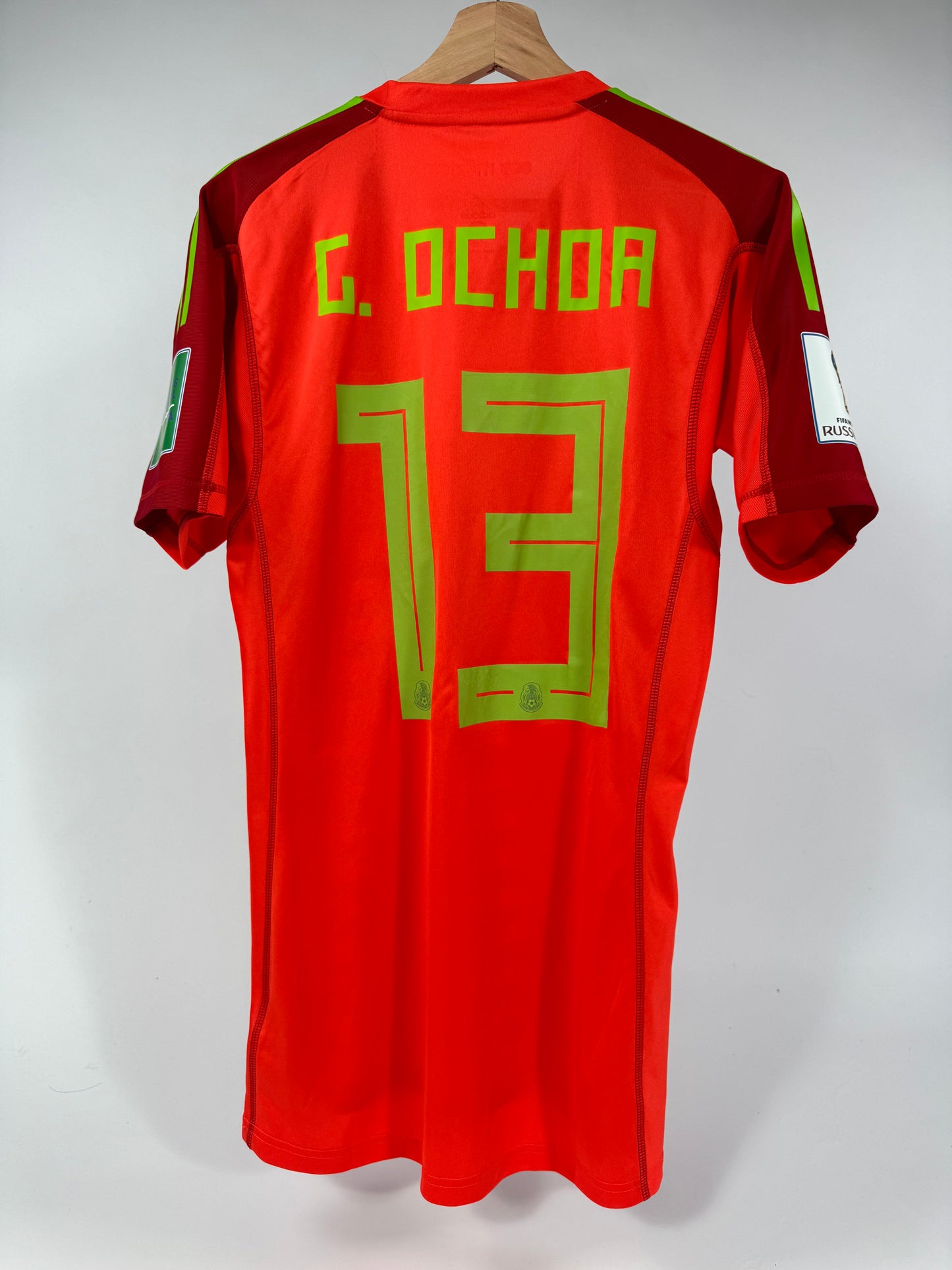 2018 WORLD CUP ADIDAS MEXICO GK JERSEY OCHOA 13 PLAYER ISSUE (UTILERIA) (S)