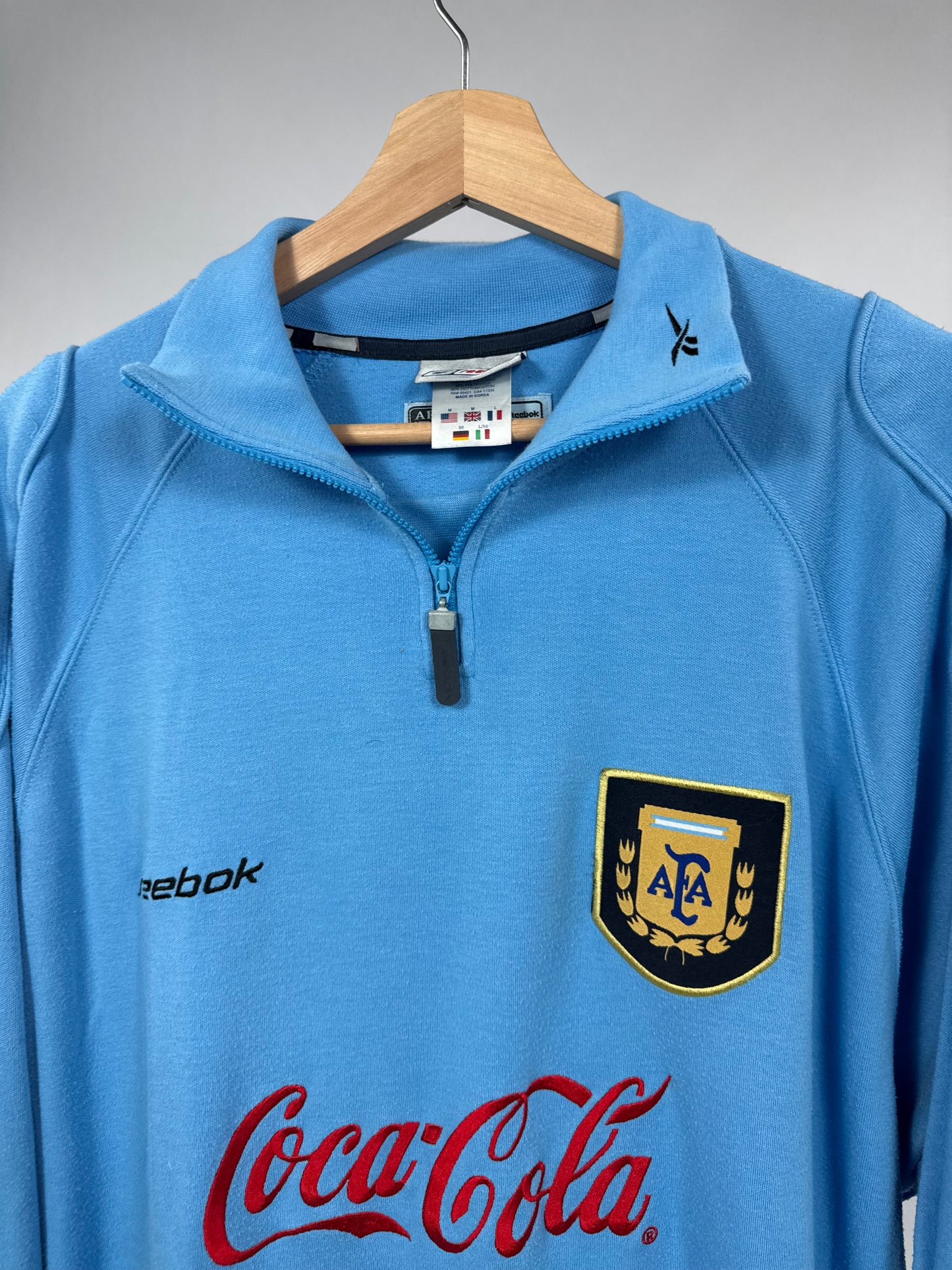 1999 REEBOK ARGENTINA TRAINING QUARTER ZIP-(M) oversized