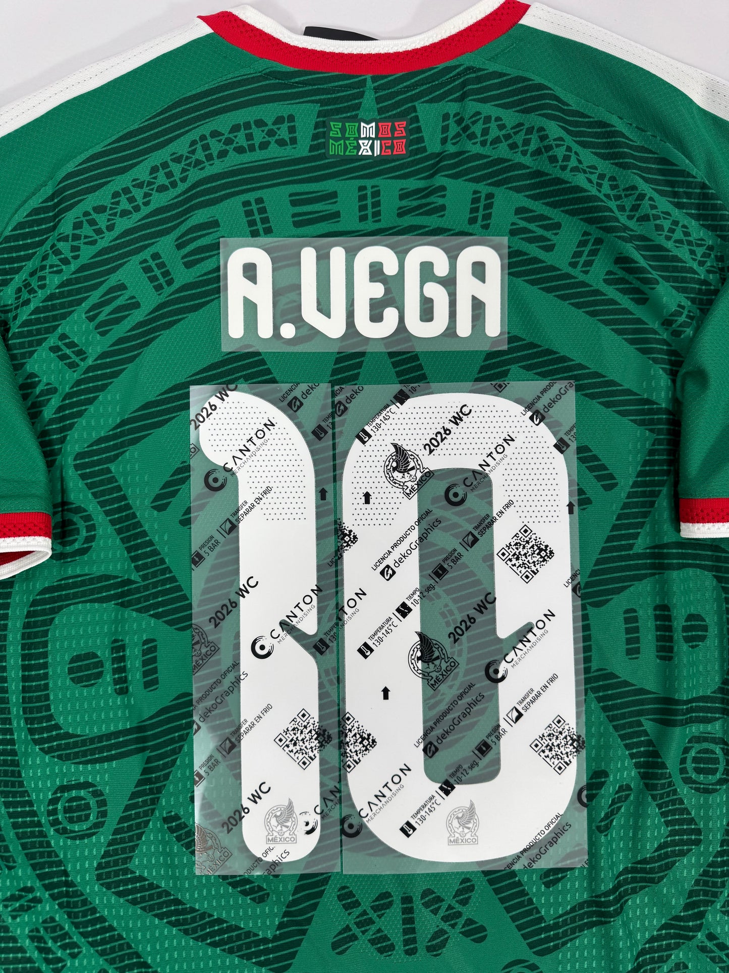2026 OFFICIAL MEXICO WORLD CUP HOME NAME SET ALEXIS VEGA 10
