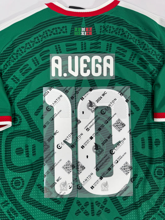 2026 OFFICIAL MEXICO WORLD CUP HOME NAME SET ALEXIS VEGA 10