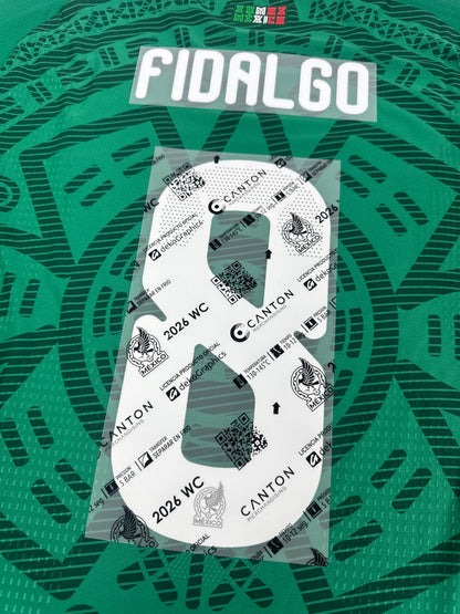 2026 MEXICO OFFICIAL NAME/NUMBER SET FIDALGO 8