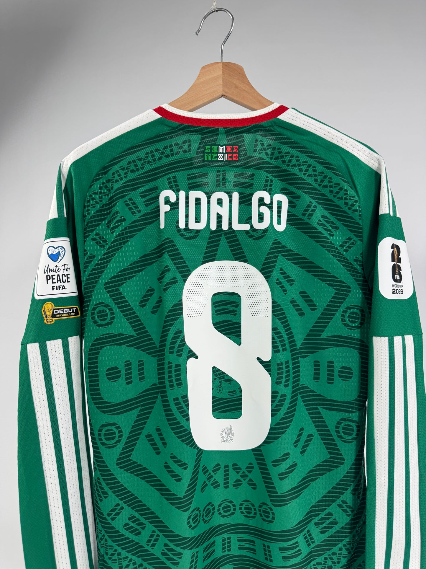 2026 ADIDAS MEXICO HOME JERSEY AUTHENTIC LONG SLEEVE PLAYER VERSION NEW WITH TAGS FIDALGO 8 (S)