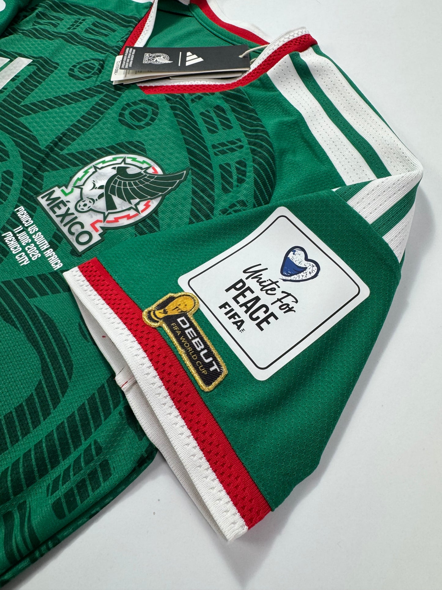 2026 ADIDAS MEXICO HOME JERSEY BRIAN GUTIERREZ 26 NEW WITH TAGS MEXICO VS SOUTH AFRICA DEBUT JERSEY (M)