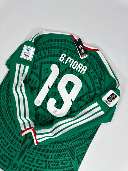 2026 ADIDAS MEXICO WORLD CUP HOME JERSEY LONG SLEEVE GILBERTO MORA 19 (XL) PLAYER VERSION