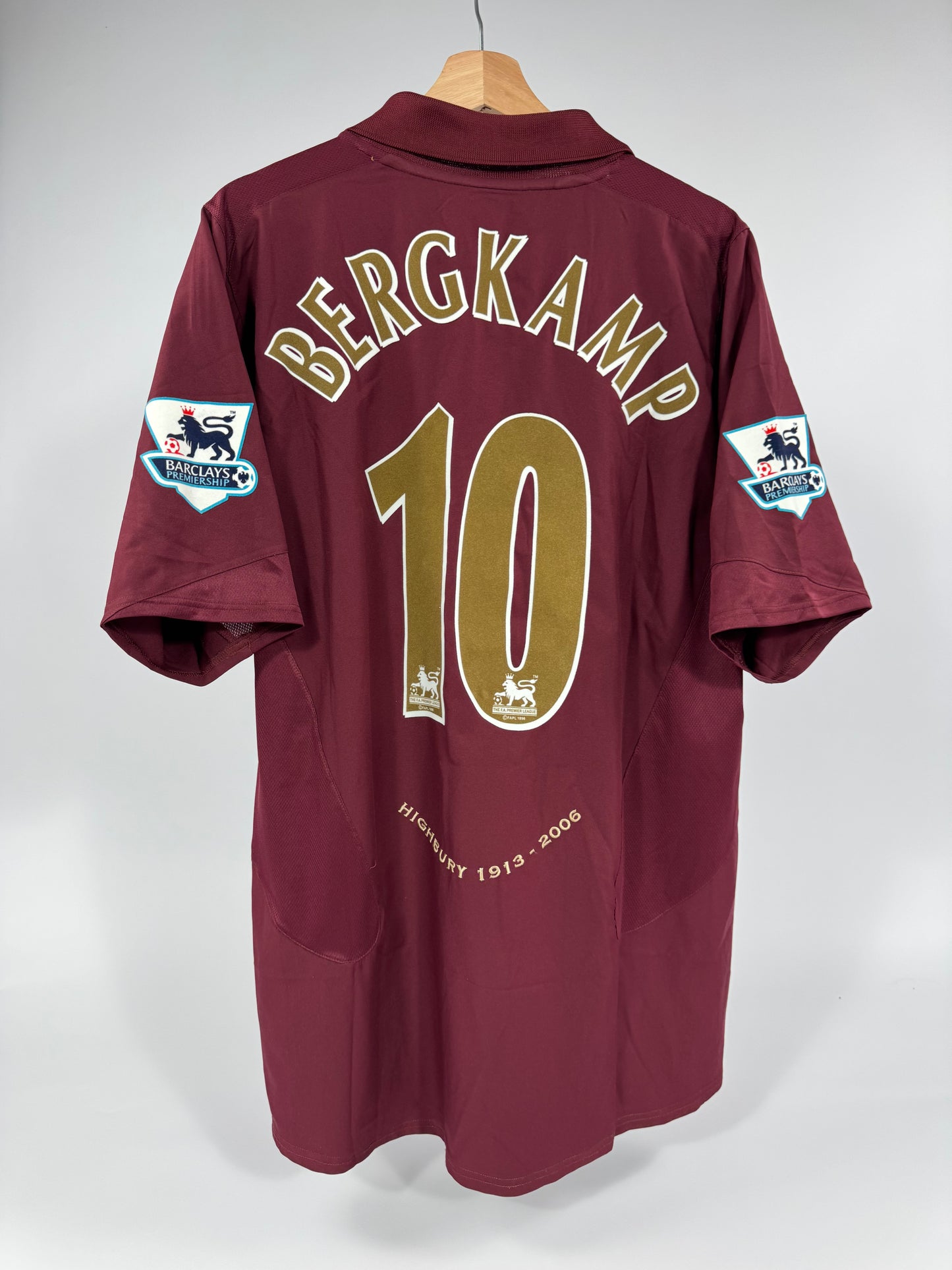 2005/06 NIKE T90 ARSENAL JERSEY BERGKAMP 10 9 (L)