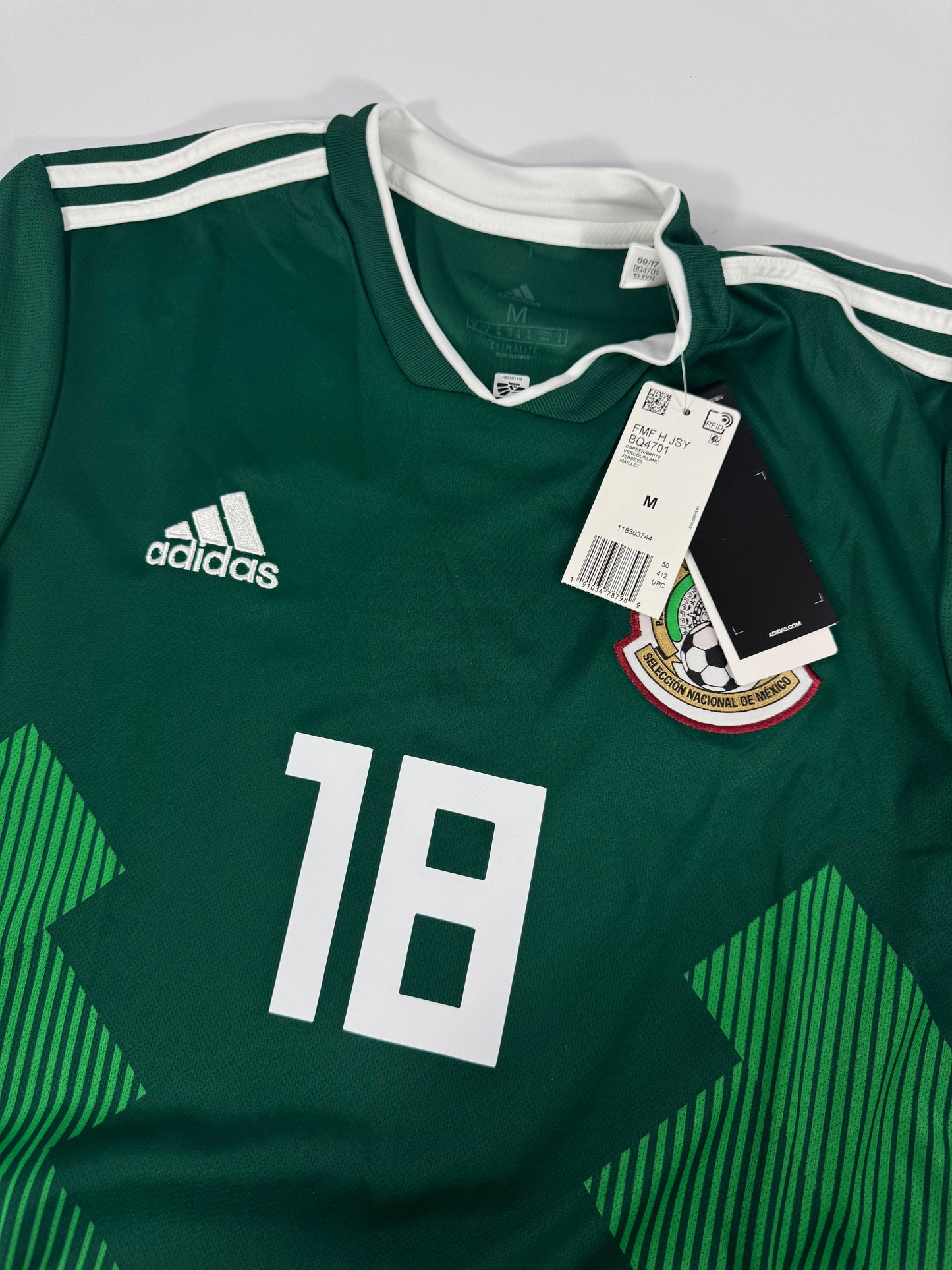 2018 ADIDAS MEXICO HOME JERSEY NEW WITH TAGS ANDRES GUARDADO 18 (M)