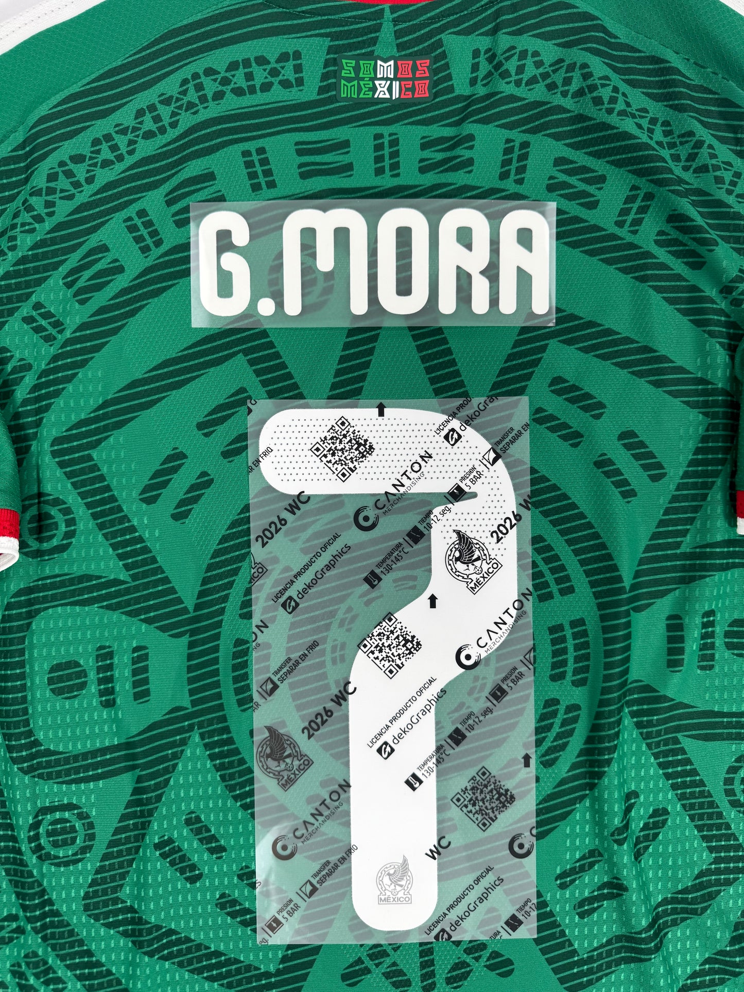 2026 OFFICIAL MEXICO WORLD CUP HOME NAME SET GILBERTO MORA 7