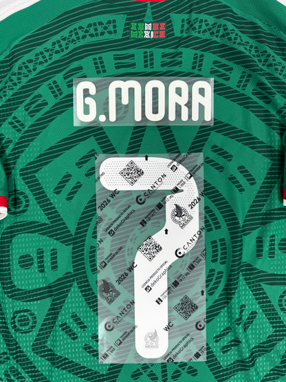 2026 OFFICIAL MEXICO WORLD CUP HOME NAME SET GILBERTO MORA 7